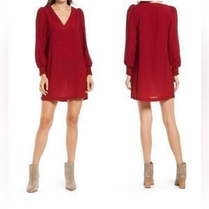 NWT B.B Dakota By: Steve Madden Red Long Sleeve Dress